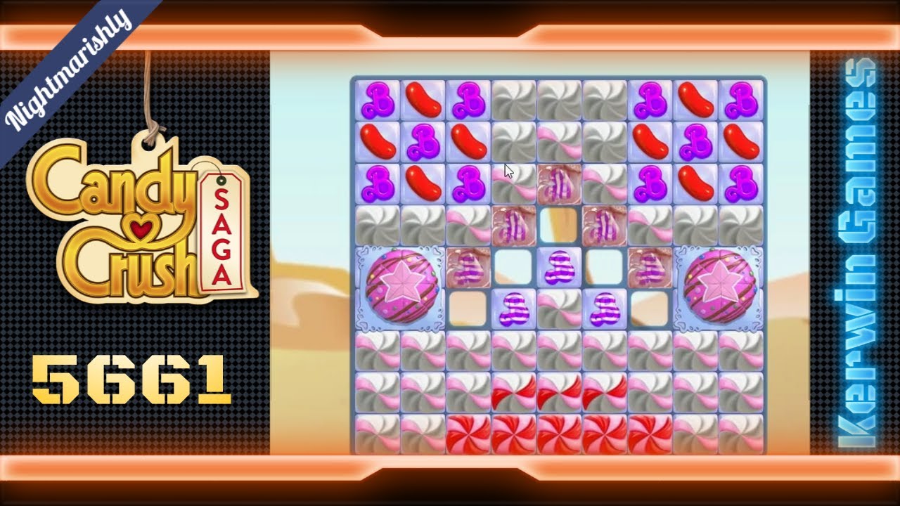 Candy Crush Saga Level 5661 - Nightmarishly Hard Level - No Boosters