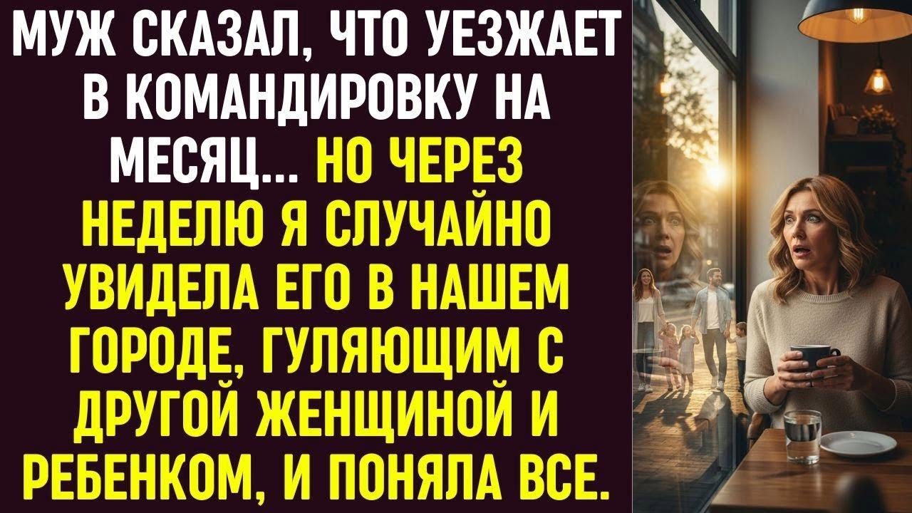 Муж уехал в командировку на месяц, но через неделю я увидела его с другой женщиной и ребёнком…