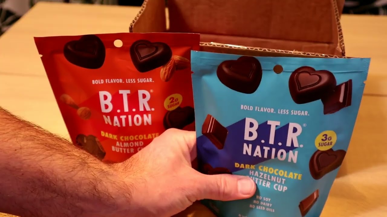 B.T.R. Nation Dark Chocolate Almond and Hazelnut Butter Cups Taste Test Review