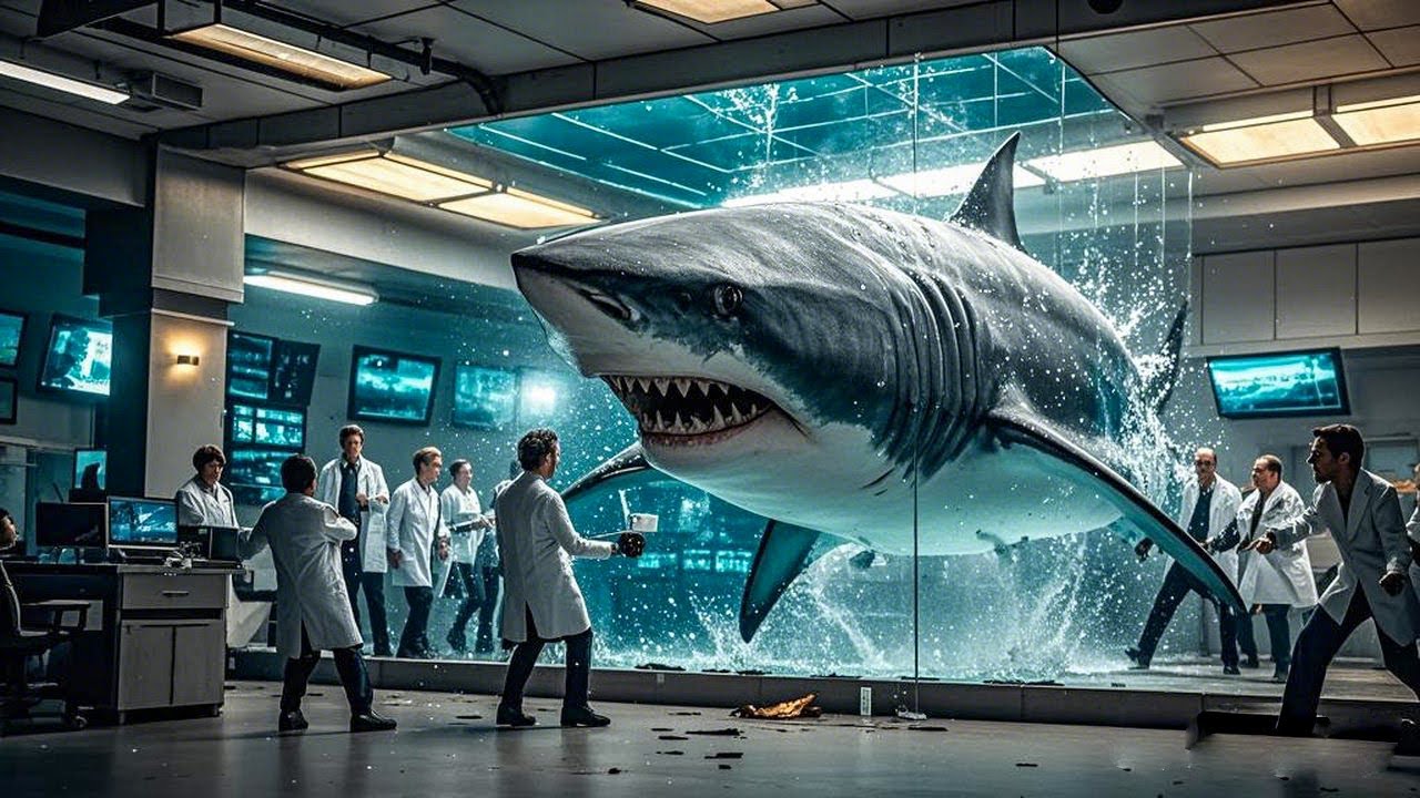 災難來襲！ 巨鯊突然不受控，衝破實驗室玻璃逃出！【陸行鯊Land Shark】丨驚悚 冒險 災難 #奇妙影视馆