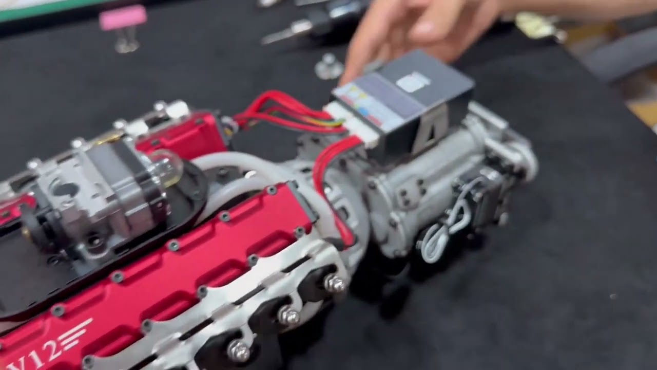 Chuan Qi V12 Miniature engine Gearbox Hookup & Test Run of MCU Version
