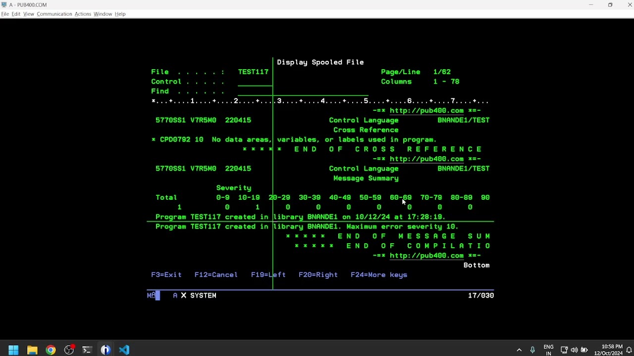 Creating Your First CL Program on IBM i (AS400)
