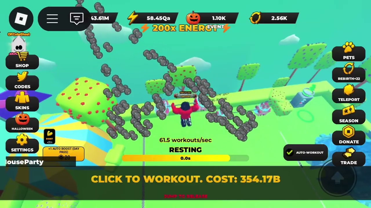 Part 2 of getting 3k rebirths in strongman simulator Roblox!