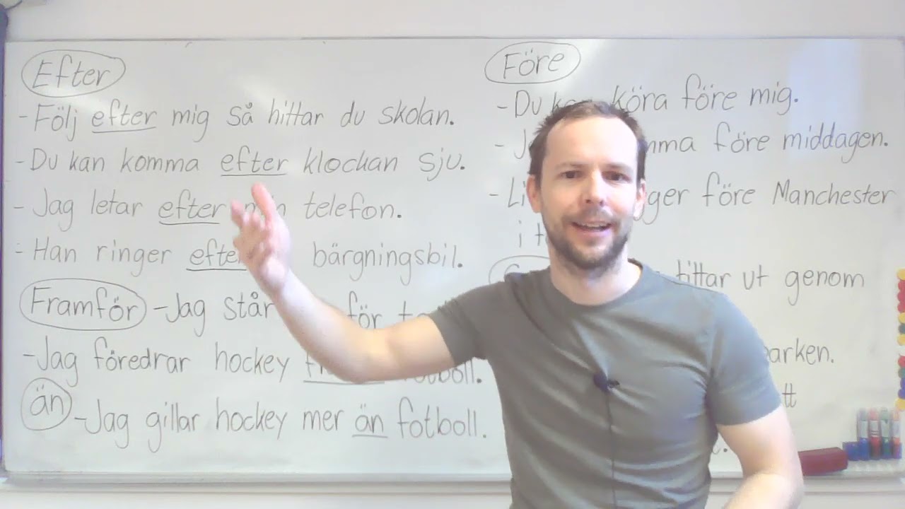 Efter, framför, än, före, genom (prepositioner)
