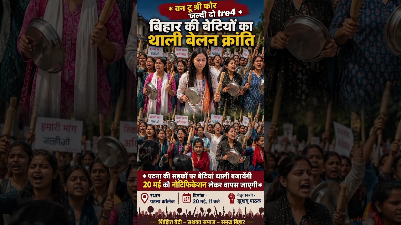 BPSC TRE 4.0 Protest | बिहार की बेटियों का थाली बेलन क्रांति! | Patna Protest Update | BPSC TRE 4