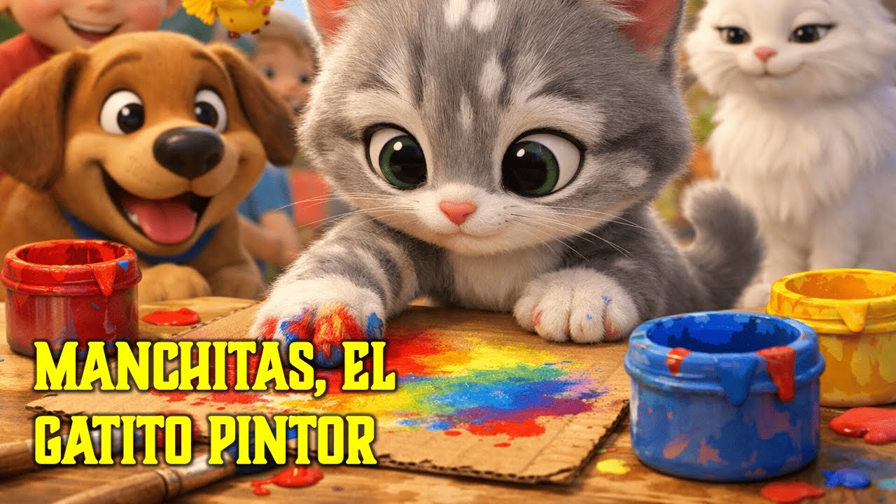 Manchitas, el Gatito Pintor 🎨🐱 | Cuento Infantil Animado sobre Creatividad y Sueños