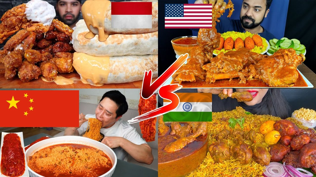 Indonesia India & United States food 🤤 Asmr Mukbang Eating Compilation