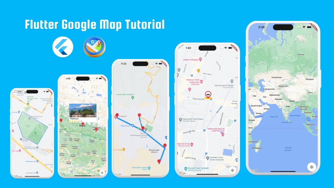 Интеграция Flutter с Google Maps | Получение текущего местоположения, маркера, информации о полиг...