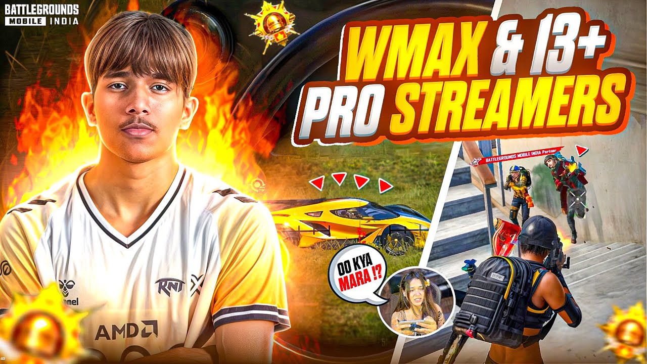 13+ Streamer&rsquo;s & @WmaxGaming6 SHOCKED* 😱 |1v4 Against Streamer | Solo vs Squad Gameplay. 💀🔥 #bgmi