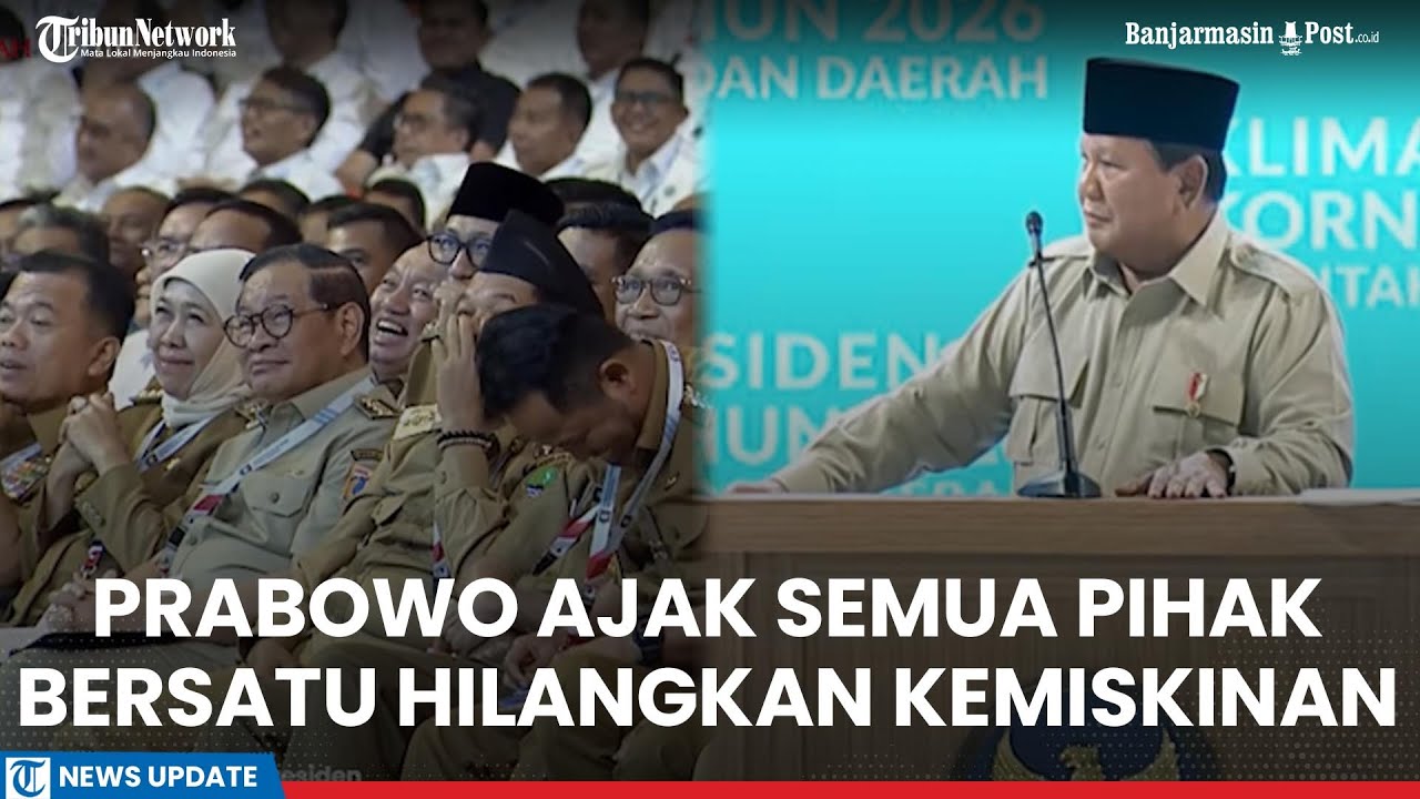Presiden RI Prabowo Subianto Ajak Semua Pihak Bersatu Hilangkan Kemiskinan saat Rakornas di Sentul