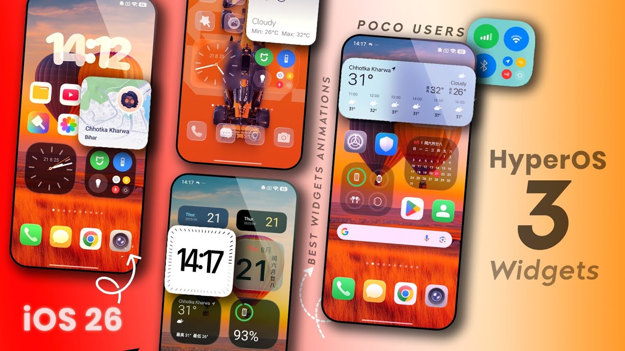 Premium HyperOS 3 Widgets for POCO Users | iOS 26 aka HyperOS 3 Widgets Unlocked for POCO