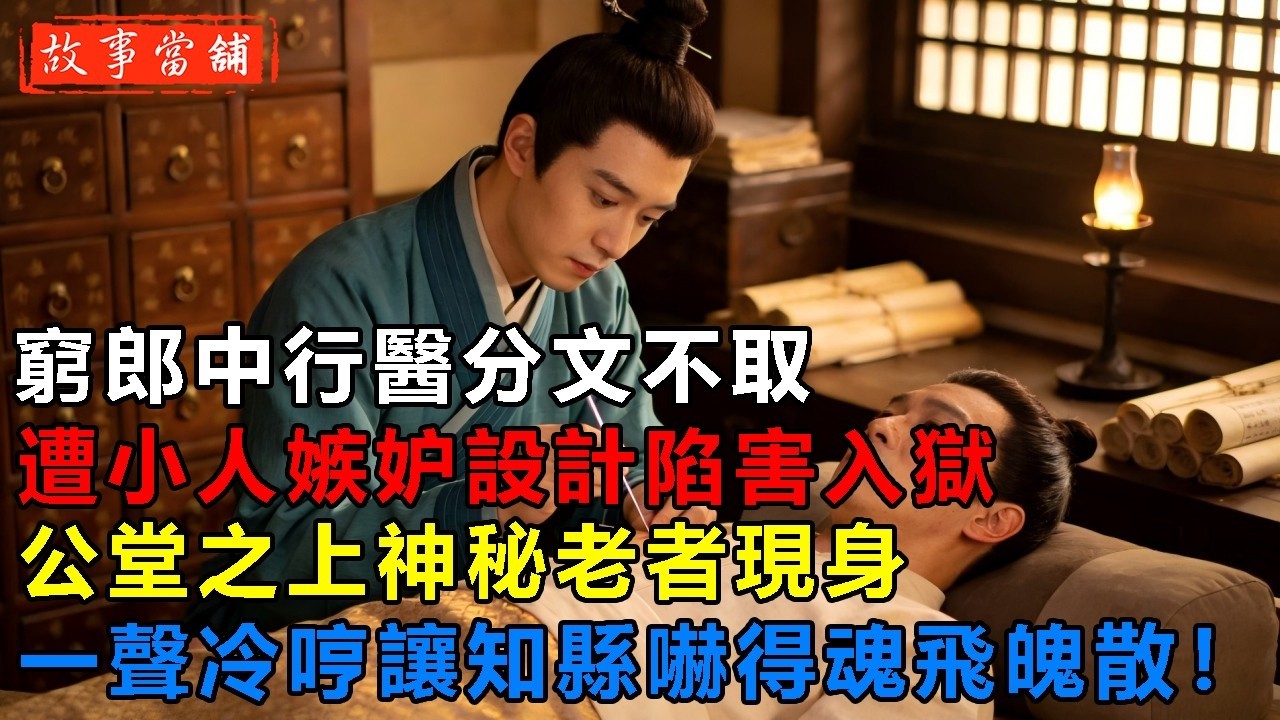 窮郎中行醫分文不取，遭小人嫉妒設計陷害入獄，公堂之上神秘老者現身，一聲冷哼讓知縣嚇得魂飛魄散！| 民間故事 | 故事當舖