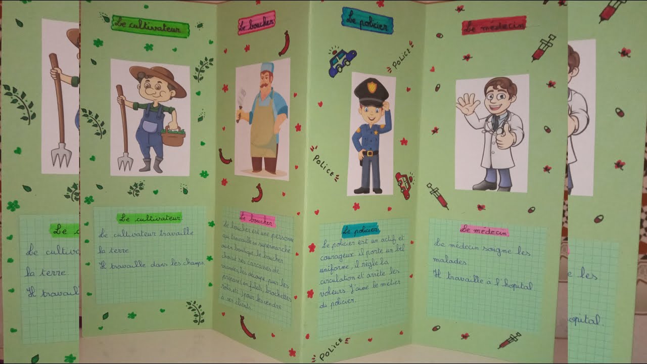 مشروع المهن والحرف بالفرنسية/ projet de classe: les métiers et les professions