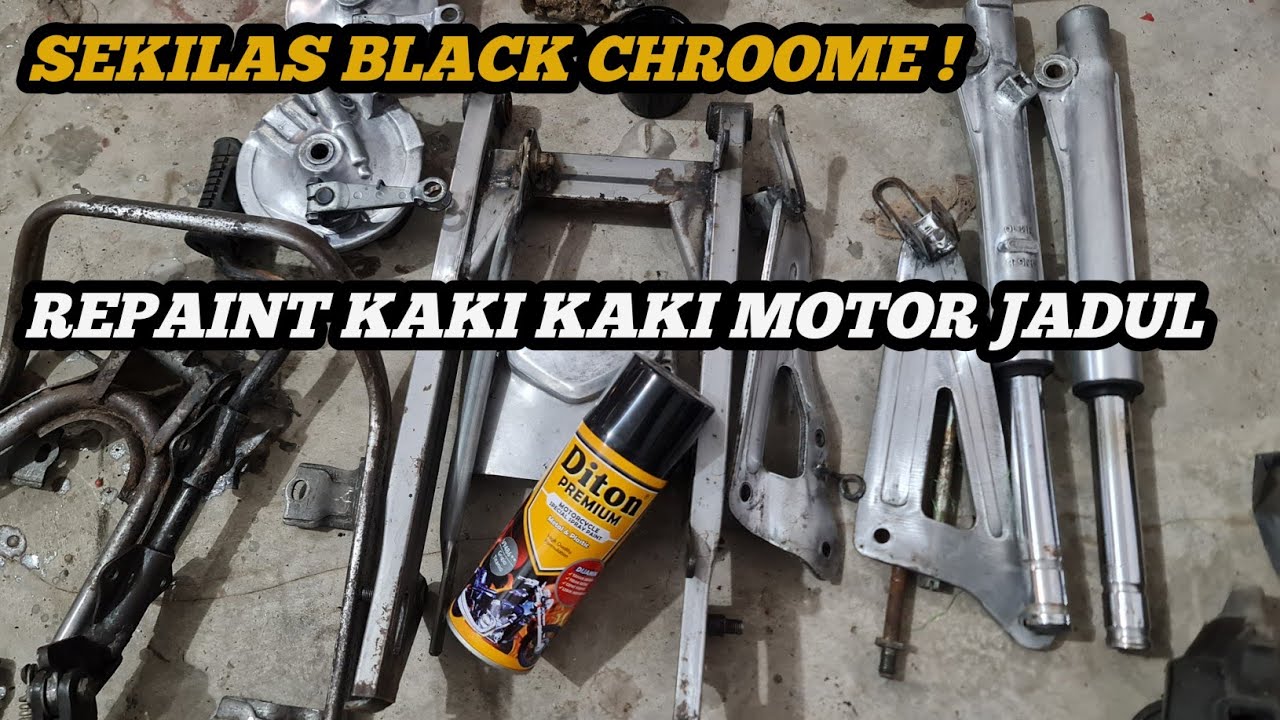 GAK PASARAN WARNANYA !! REPAINT PART BESI PAKAI DITON PREMIUM. Warna baru mirip warna black chroome