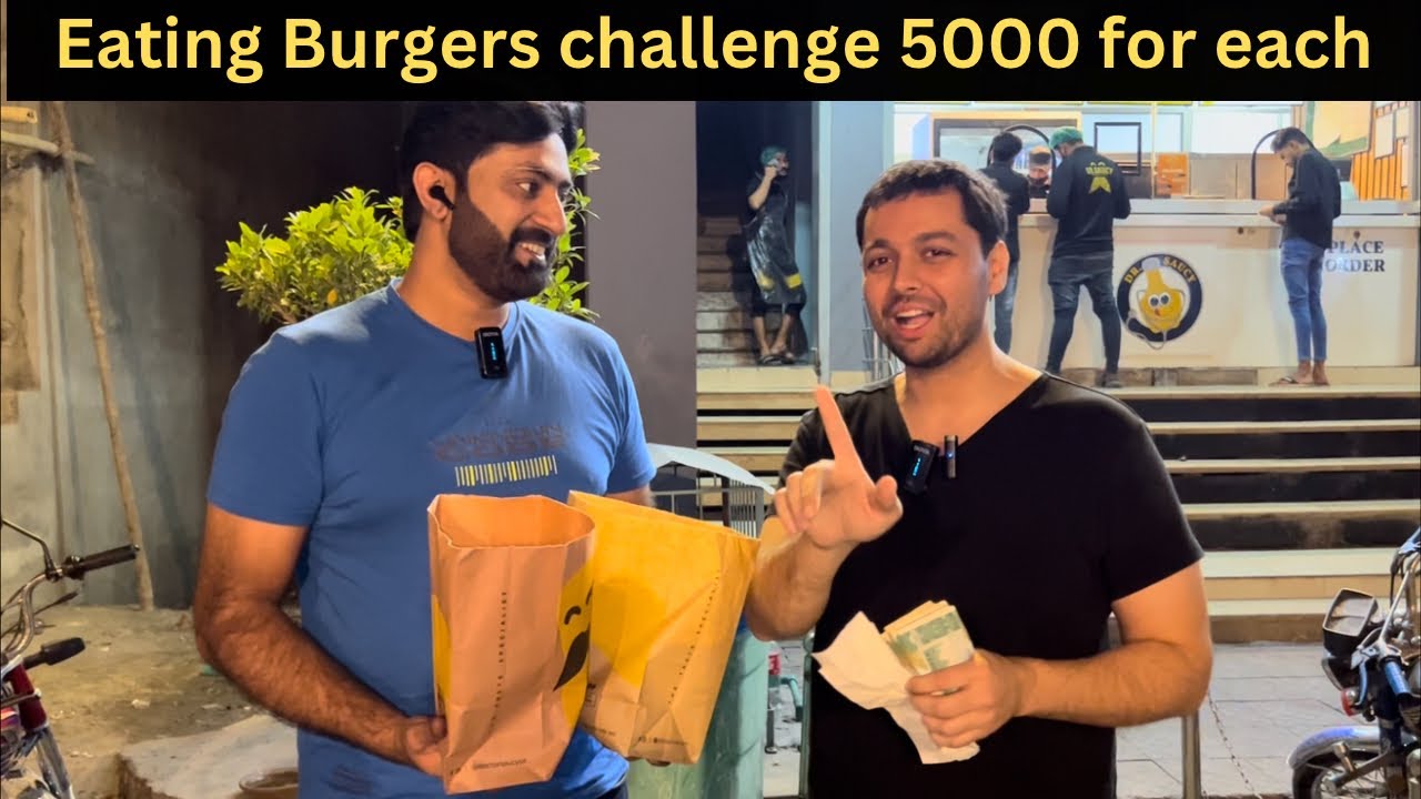 Eating 10 Burgers Challenge,5000 for each,  Gujranwala Food