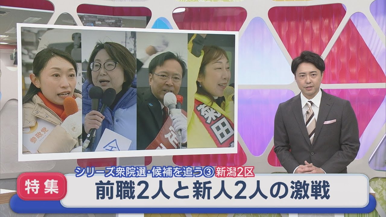 【衆院選｜新潟2区】前職2人と新人2人の激戦：シリーズ候補を追う③【新潟】スーパーJにいがた2月3日OA
