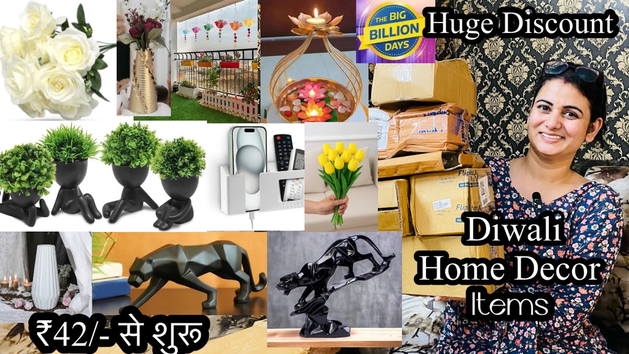 Huge Flipkart Home Decor Haul, Best Gift Idea For Diwali, Vase, Key Holder, Artificial Flower, Rope