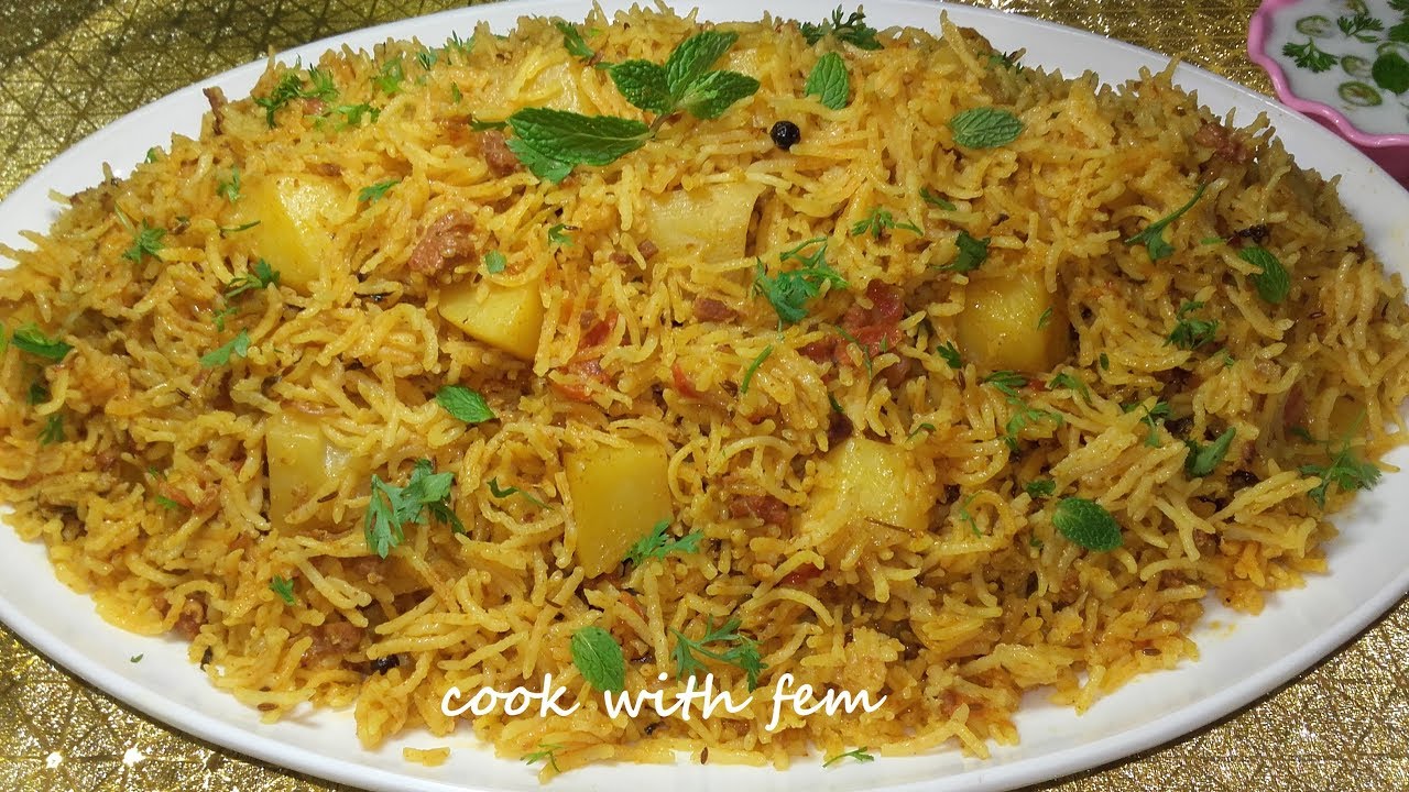 Hyderabadi Kheema Aloo Ki Tahari | Kheema Aloo Pulao