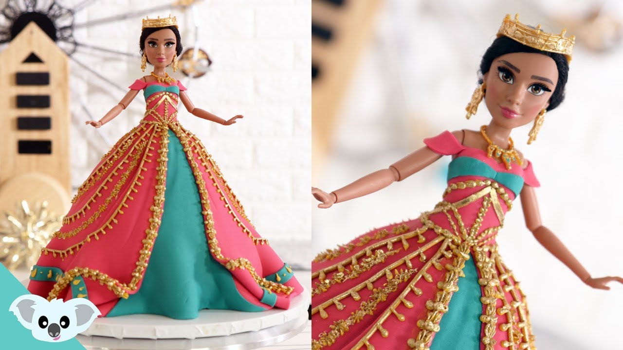 DISNEY PRINCESS JASMINE DOLL CAKE | Aladdin Birthday Party| Cake Art | Koalipops