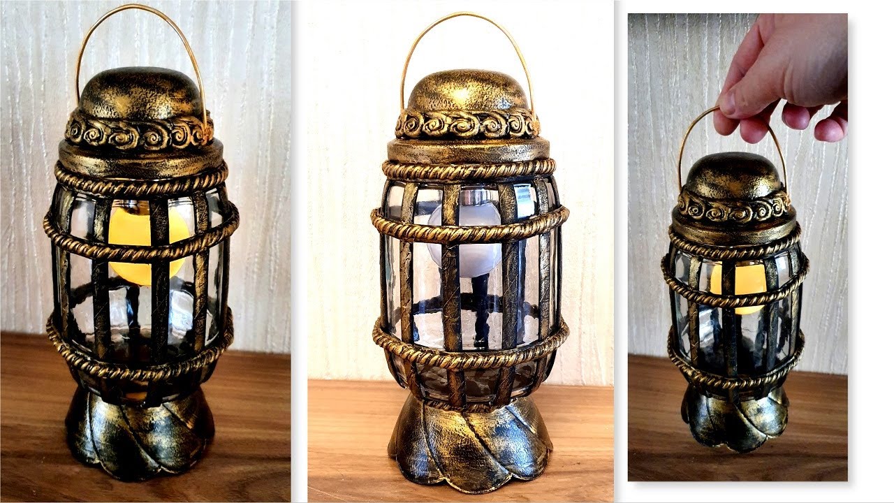 DIY / Decorative Lantern from recycled glass jar/How to make lantern