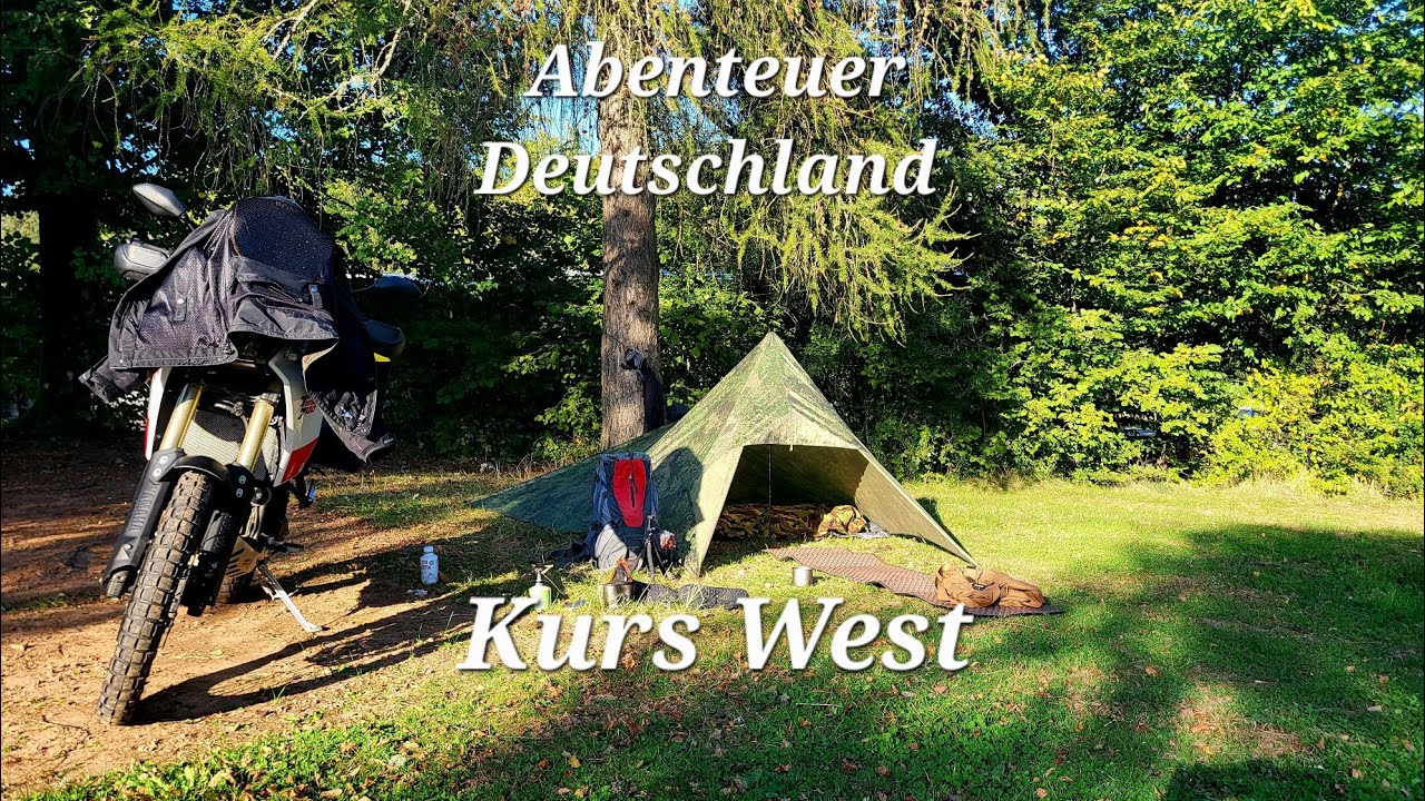 Abenteuer Deutschland- mit dem Motorrad auf Kurs West| Motorrad Tarp Camping #motorradreise 