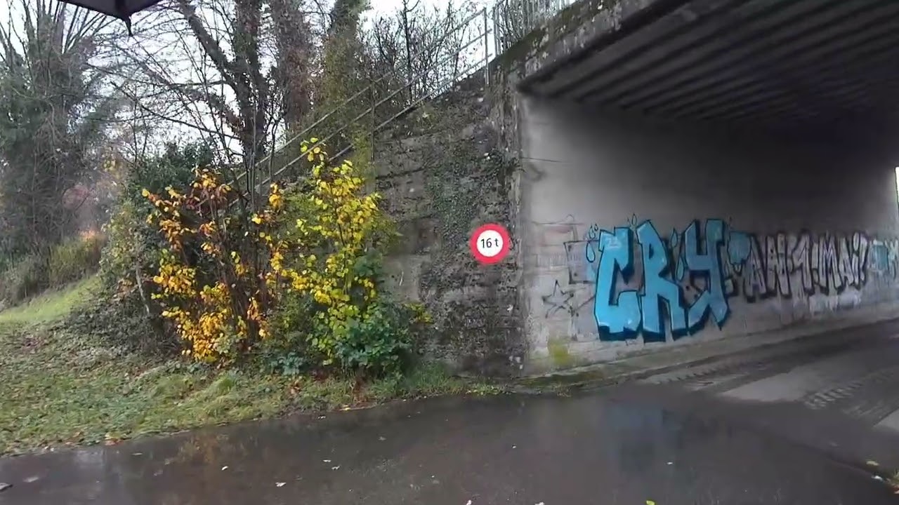 Regen Tour an der SBB Aarebrücke Koblenz