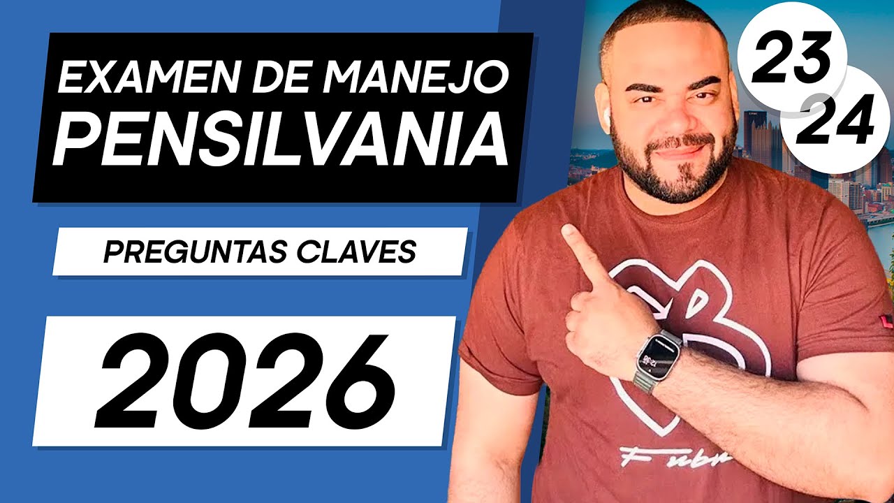EXAMEN TEORICO DE MANEJO PENSILVANIA 2026 I Aprobarás con estas preguntas #23 y 24