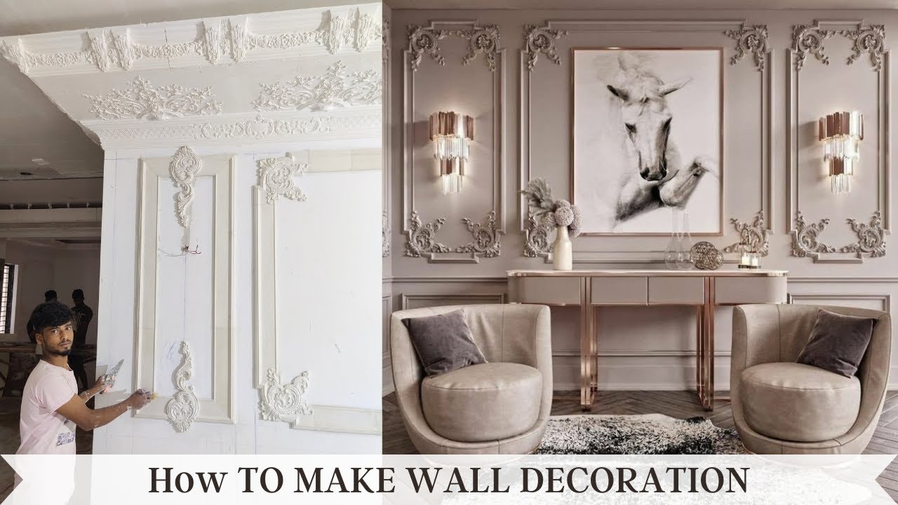 How to Make Wall Decoration | living room Wall decorating ideas | Best Gypsum Plaster Decoration
