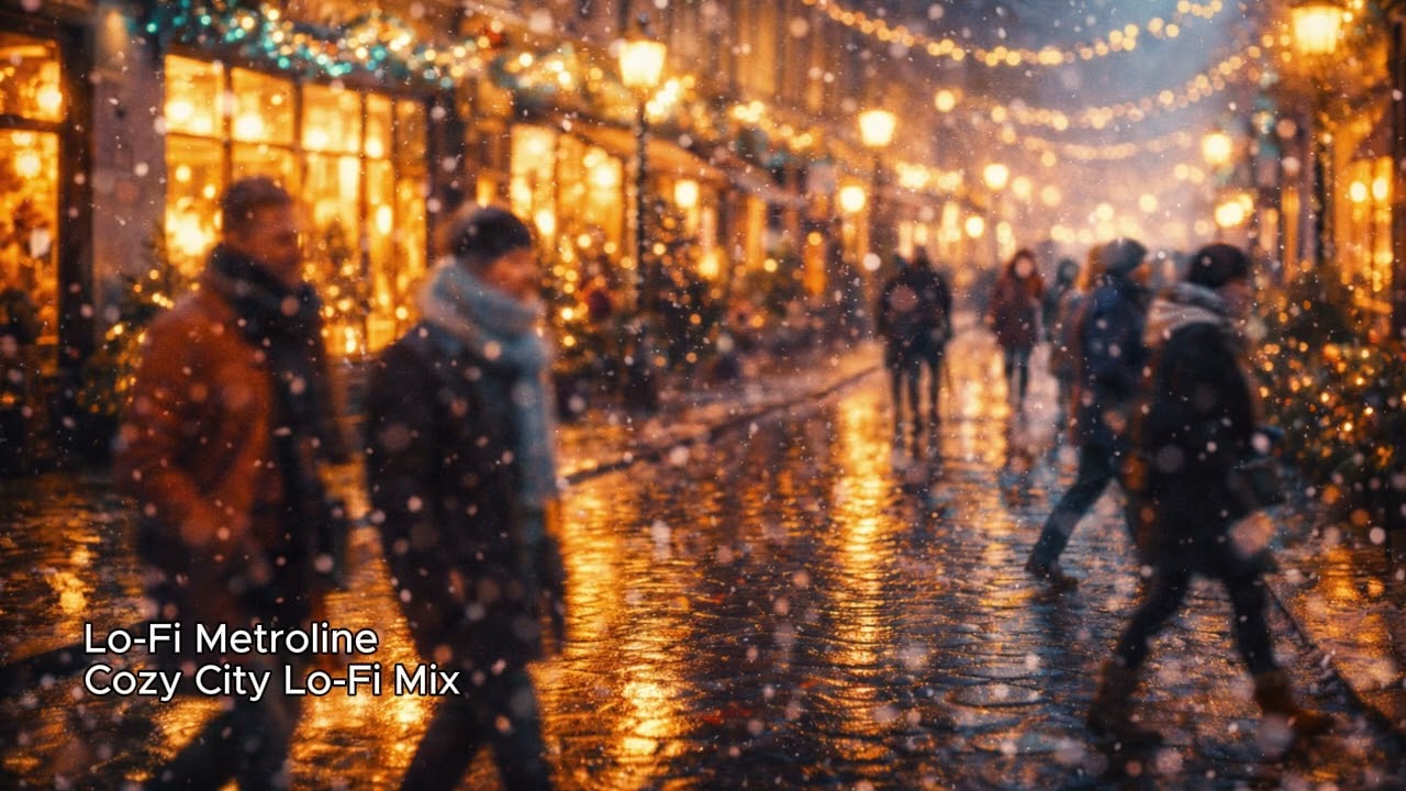 Cozy City Lo-Fi – Winter Crowds & Soft Night Motion (Lo-Fi Mix) Chill & Focus Beats