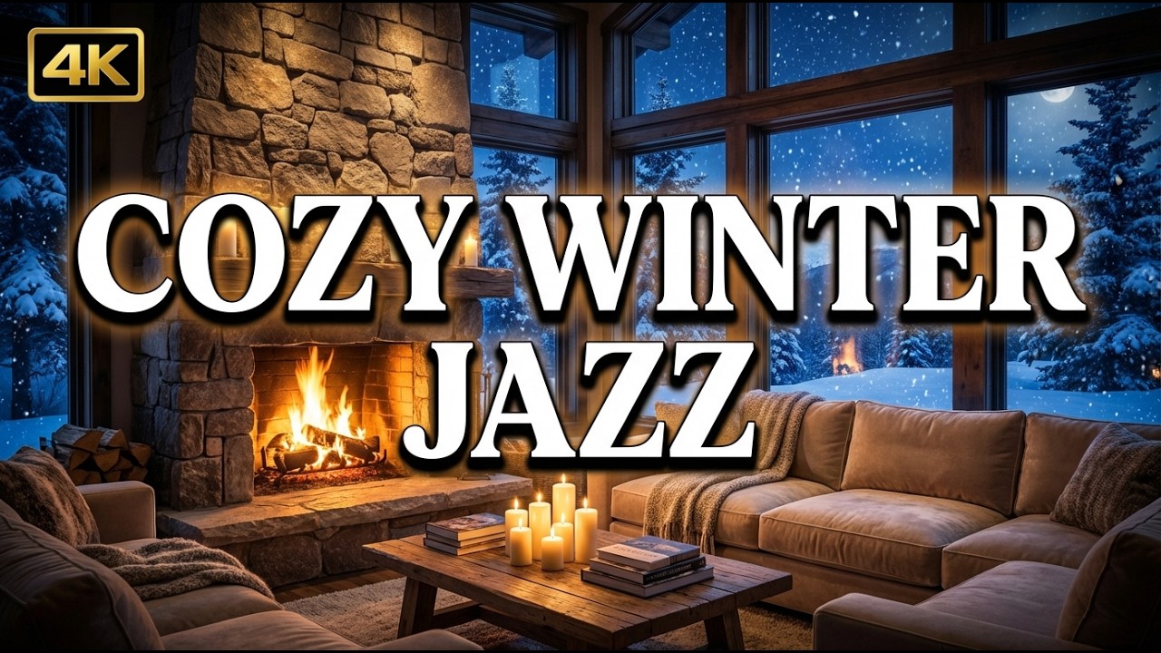 Cozy Winter Jazz ~ Coffee Shop Ambience for Relaxing Snow Day Vibes & Study Music
