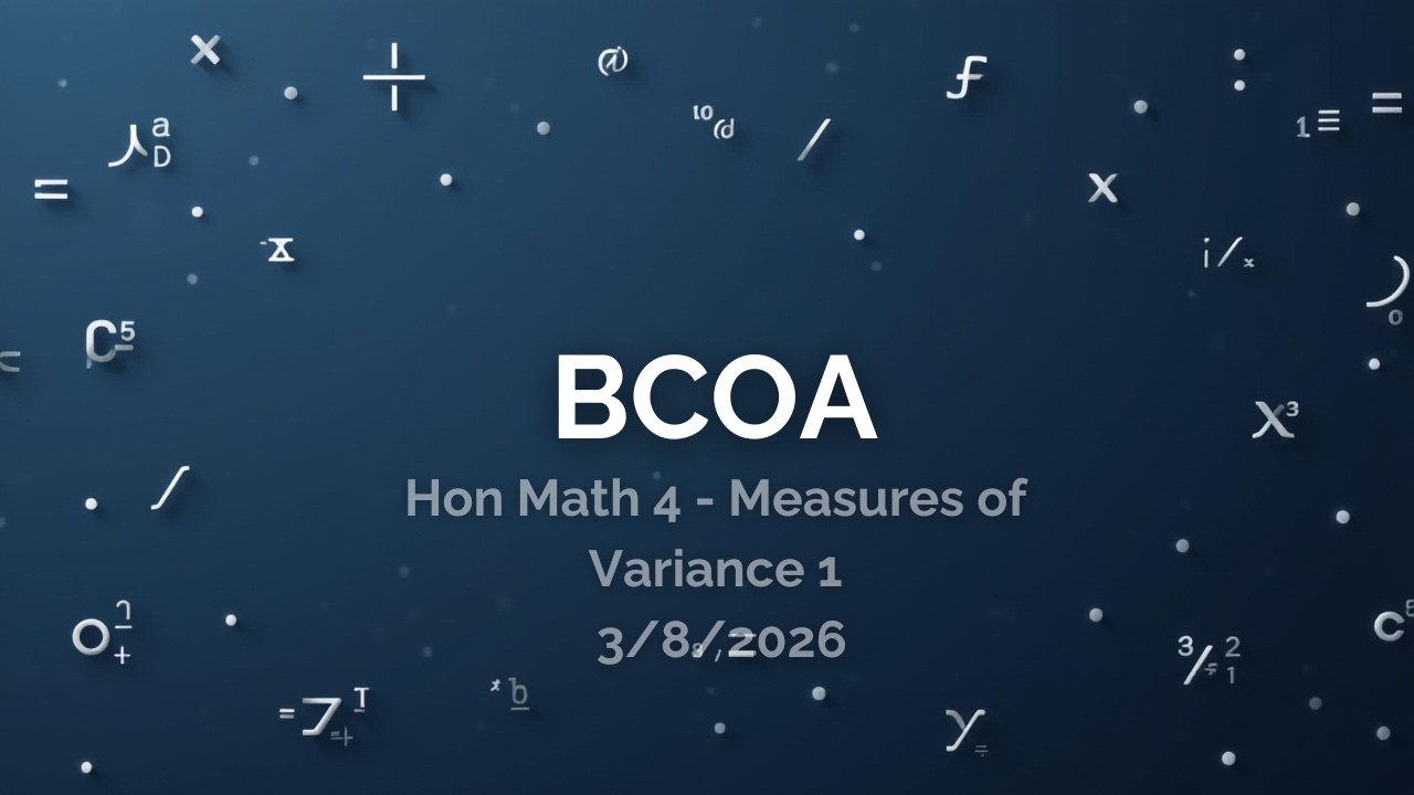 Measures of Variance 1 (BCOA spr 2026)