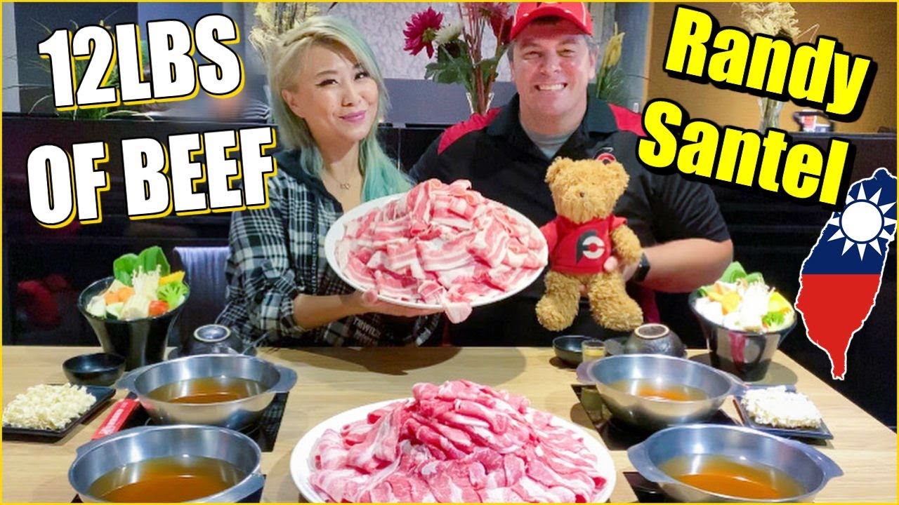 12LBS of Beef Shabu! in Taiwan w/ Randy Santel | Ultimate Hotpot Challenge! | 台湾大胃王挑戰 #RainaisCrazy