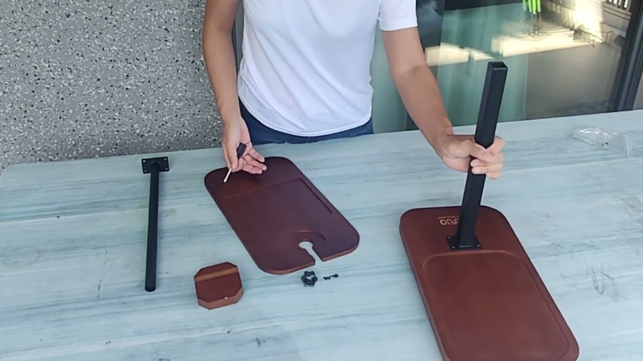 MIAJO Adjustable Side Table Installation Instruction - Brown Table