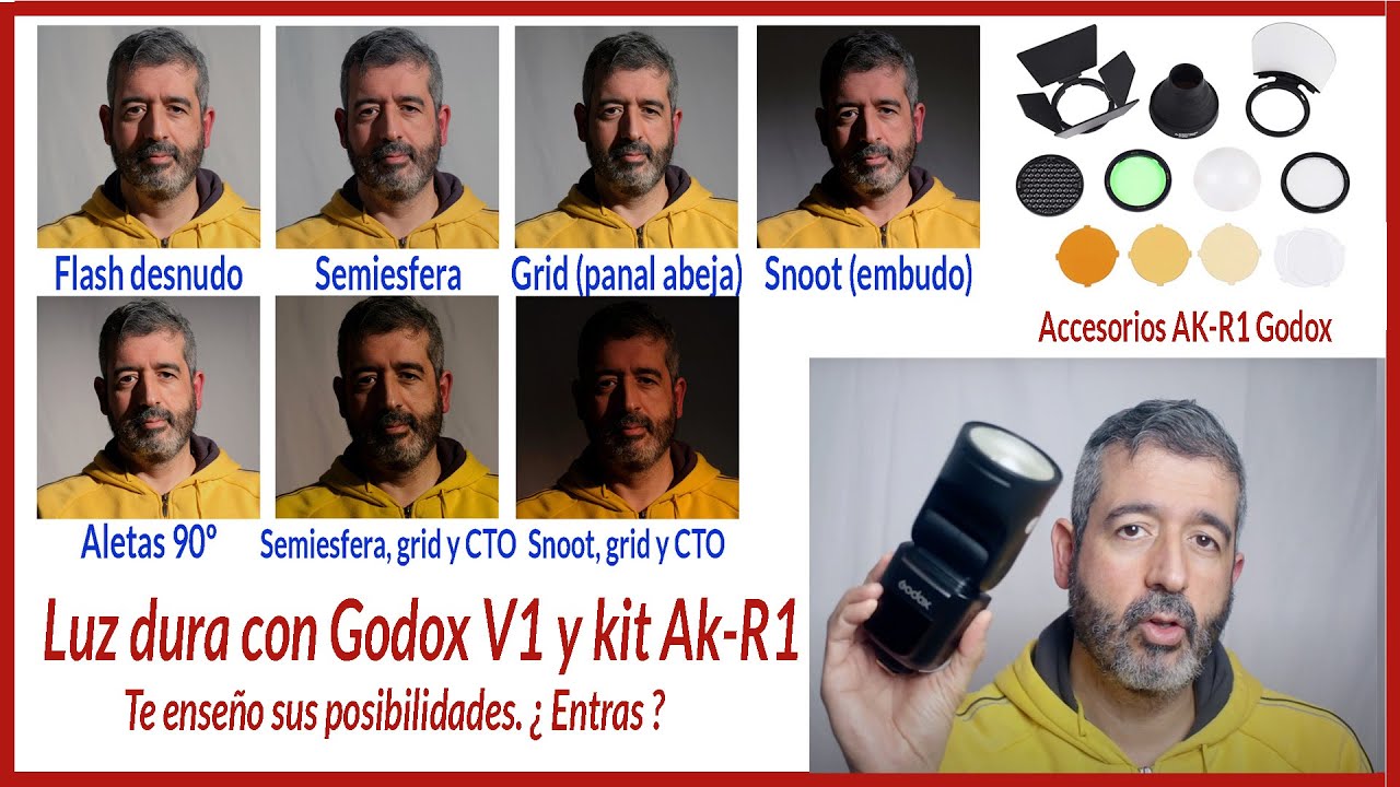 👌👌7 pruebas 📸 con luz dura. ¿Te atreves a EXPERIMENTAR? 👉🏼Kit magnetico AK-R1 para el Godox V1 👍🏼