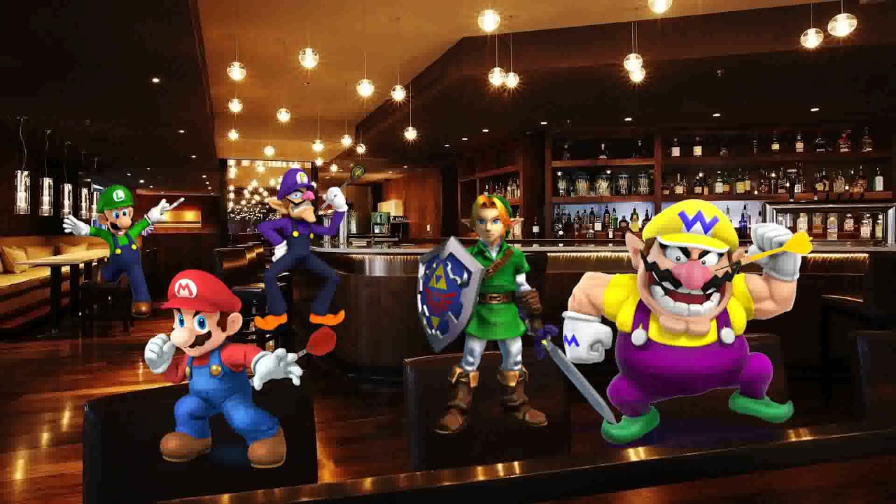 Wario dies from Luigi throwing a dart at his eye and crashing into a glass table