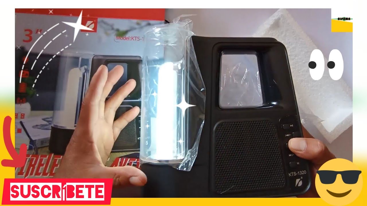 Bocina portátil con lámpara LED. Modelo KTS-1320 Unboxing wireless speaker