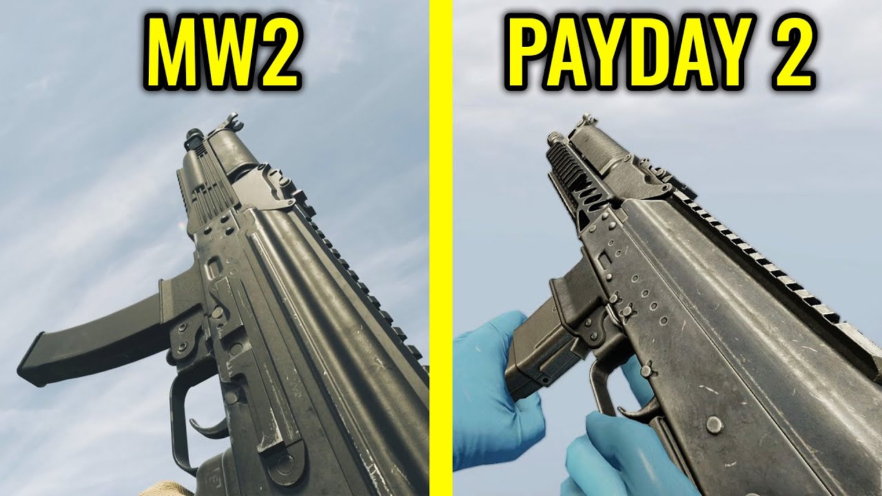 COD MW2 2022 vs PAYDAY 2 - Weapons Comparison