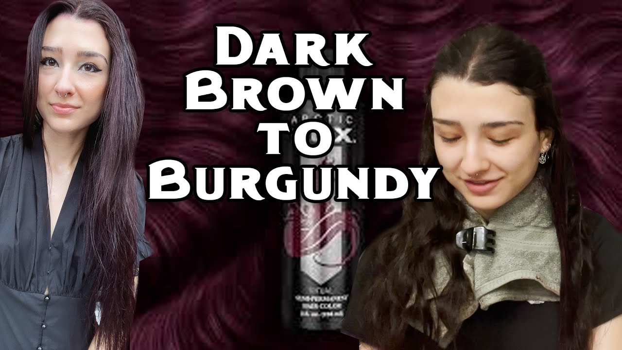 DARK BROWN TO BURGUNDY HAIR (No Bleach, Arctic Fox 
