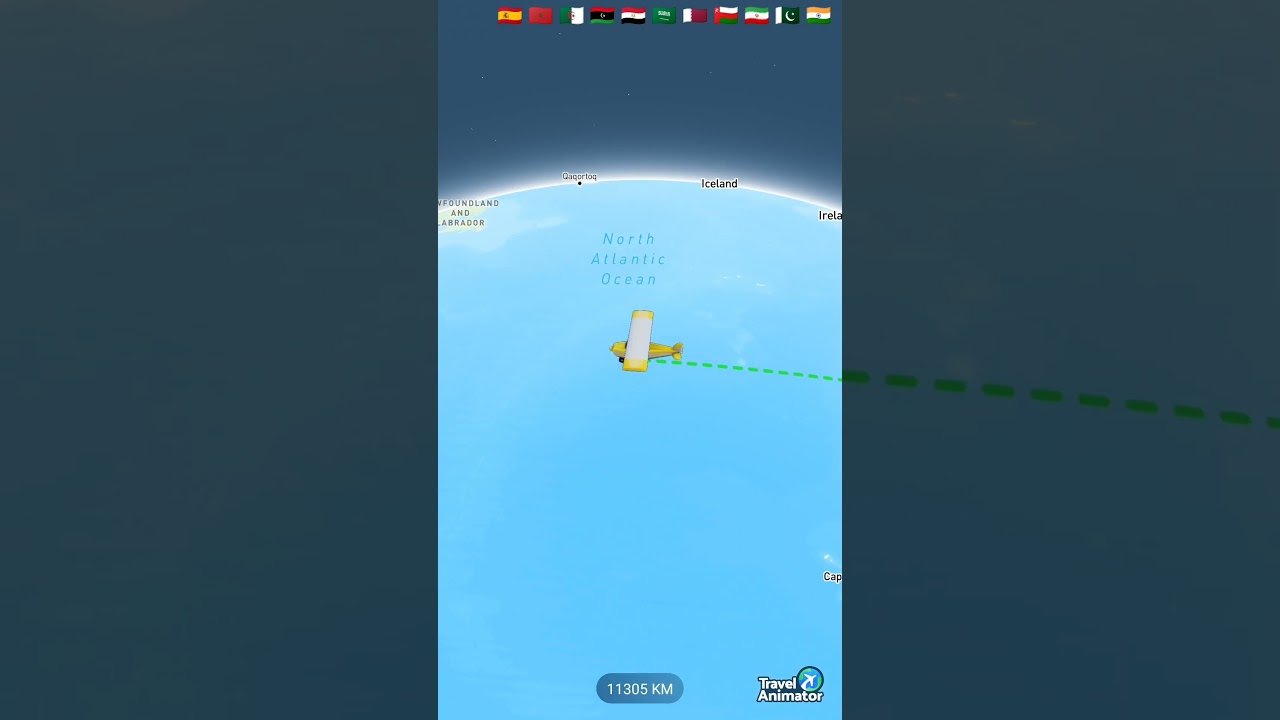 Delhi - India to Disneyland Park - California - USA via Dubai -UAE | Travel map route animation