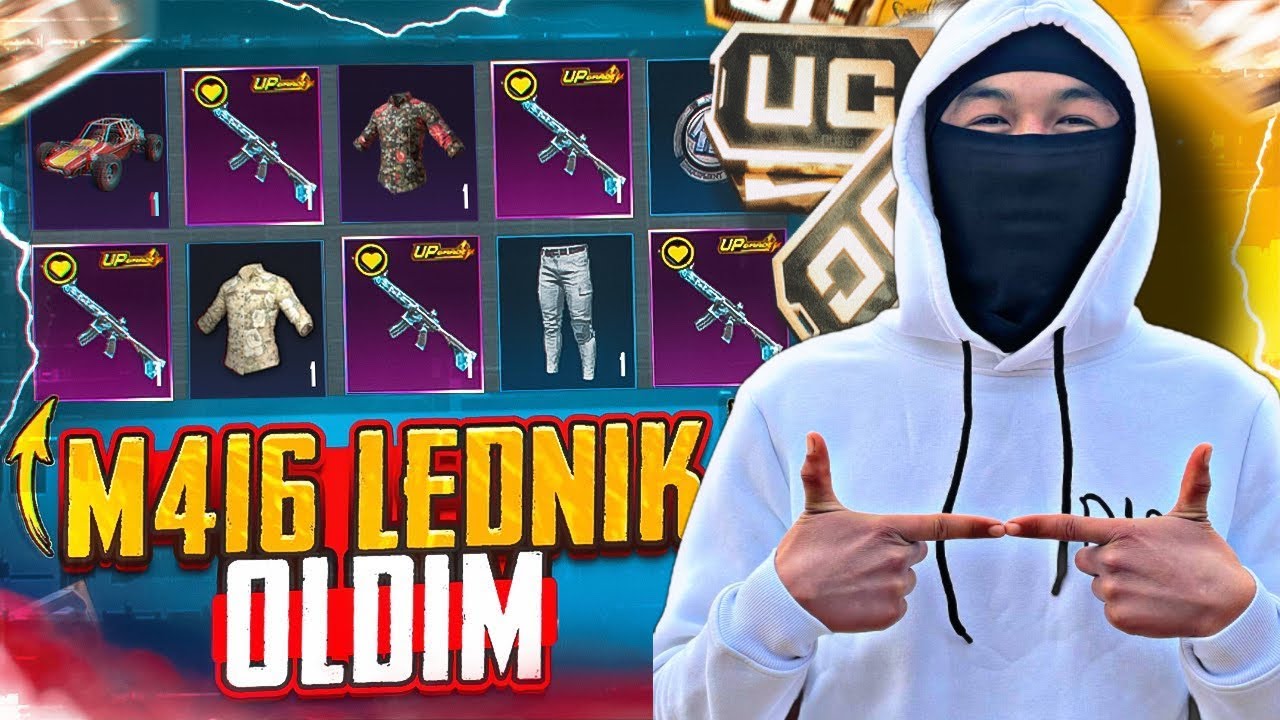 M416 LEDNIK TUSHIRDIM🔥  1YILLIK YIGʻILGAN KEYSLARIMGA 😱 LEDNIK TEKINGA 7 LVL QILDIM 🥶