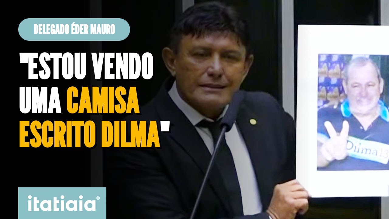 ÉDER MAURO MOSTRA FOTO DE BRAZÃO COM ADESIVO DO PT E CAUSA CONFUSÃO NA CÂMARA