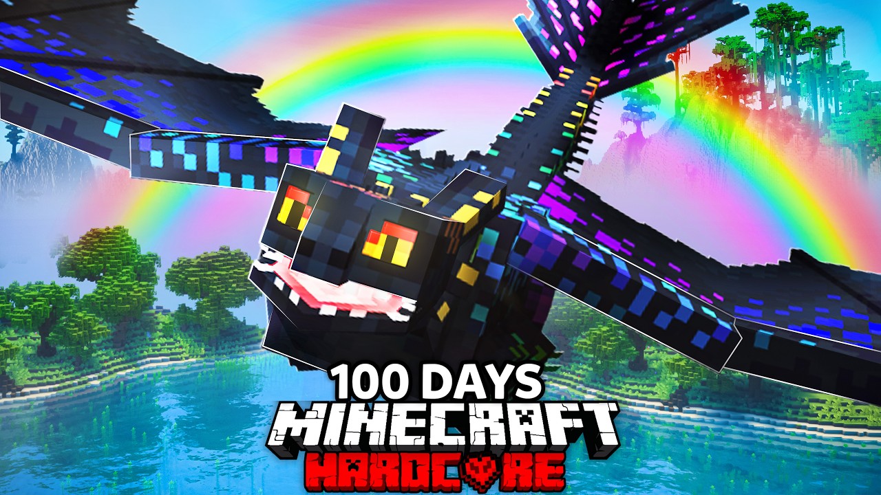 I Spent 100 Days in RAINBOW ONLY HOW TO TRAIN YOUR DRAGON in Minecraft!