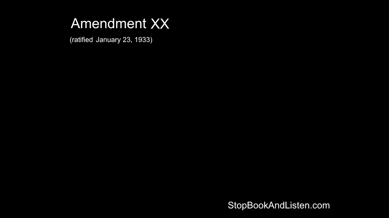 Amendment 20 to the US Constitution