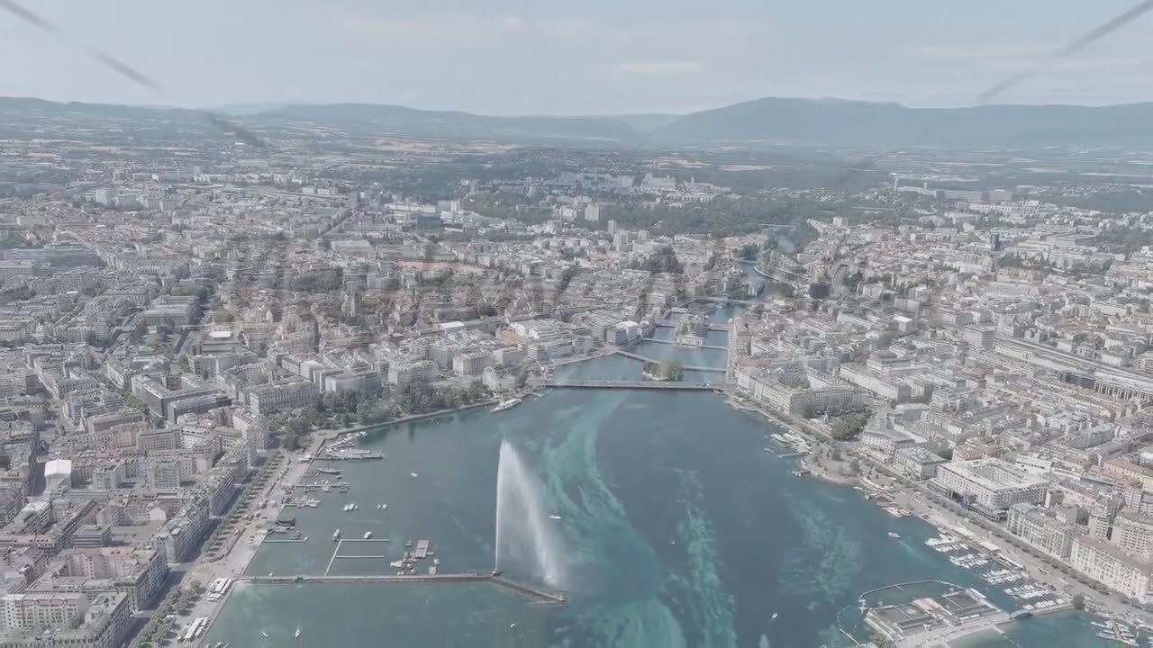 A-Log. Geneva, Switzerland. Fountain Je-Deau. Large fountain jet up to 140 meters. The main attra...