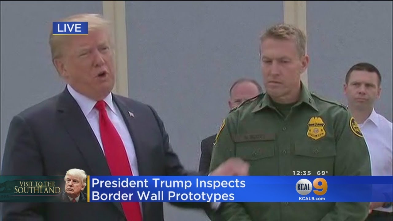 Trump Inspect Border Wall Prototypes; Prefers See-Through Option