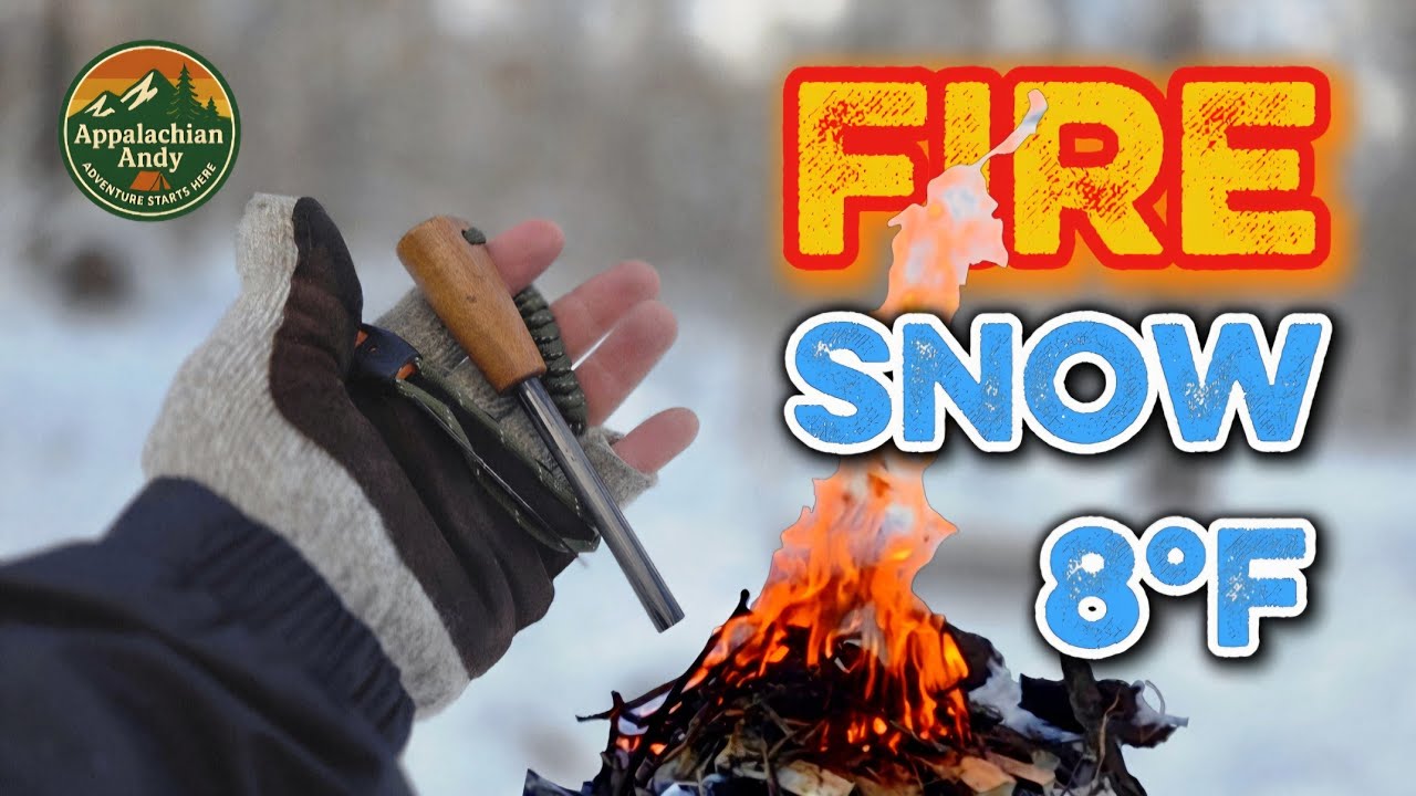 Making Fire in the Snow at 8°F | Ferro Rod Winter Survival