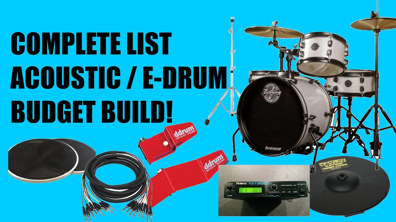 Budget Full Acoustic to Electronic Drum Conversion DIY Project Under $1000 Full Kit w Roland Module!