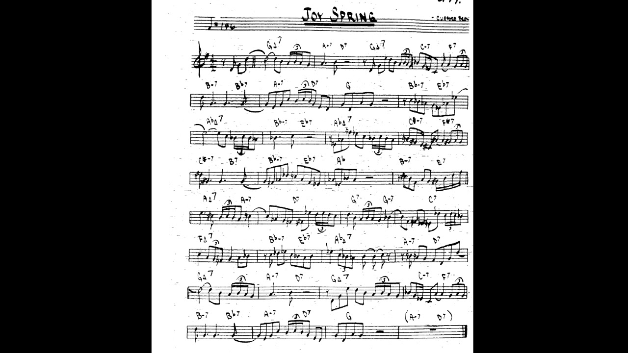 Joy Spring - Play along - Backing track (Bb key score trumpet/tenor sax/clarinet)