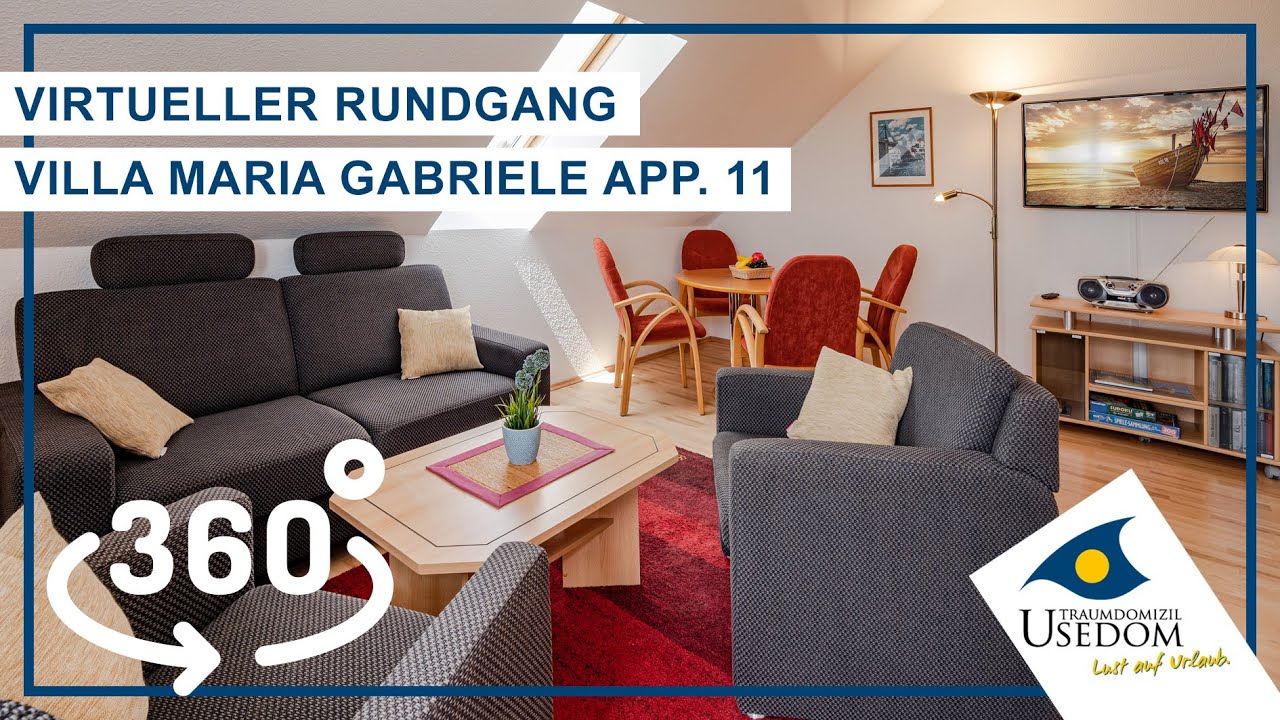 Ferienwohnung K&ouml;lpinsee - Virtueller Rundgang | Appartement 11 | Villa Maria Gabriele | Insel Usedom