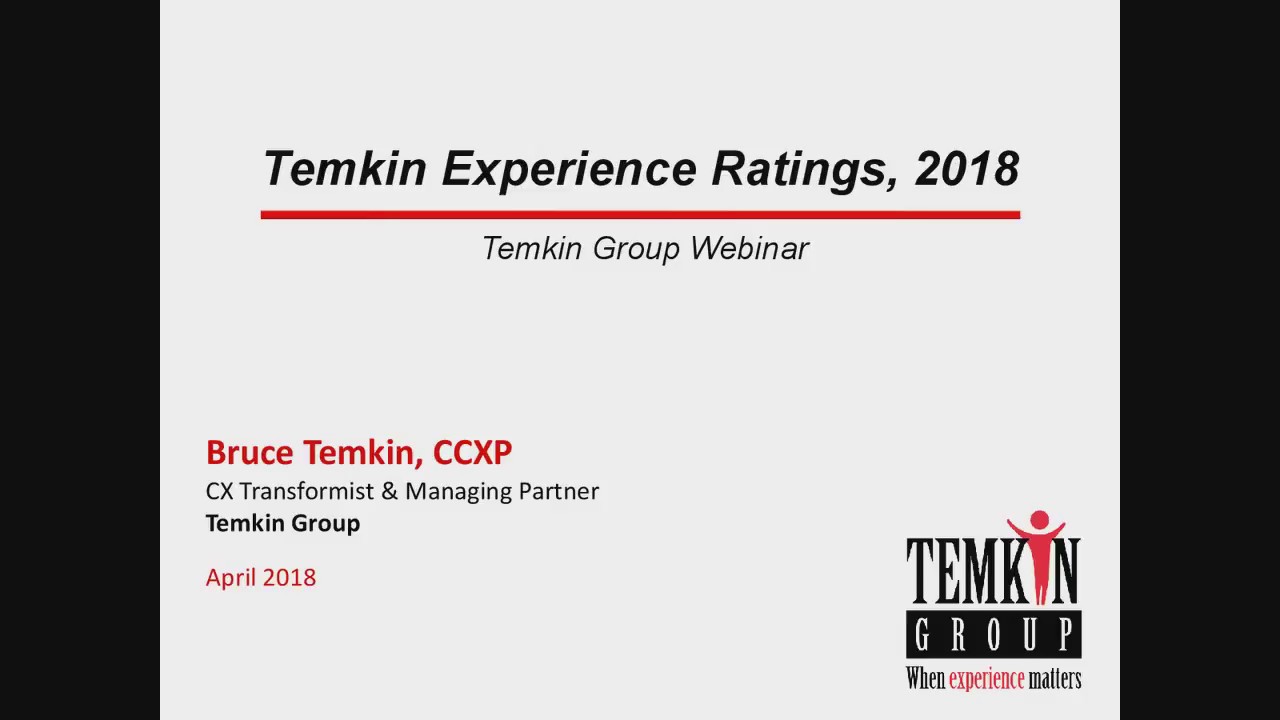 Overview of the 2018 Temkin Experience Ratings